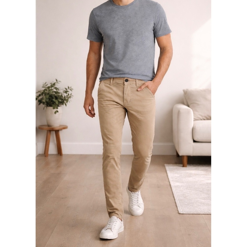 Hollister Epic Flex Skinny Chino Pants Mens 31x32 Tan Khaki Slim Fit Trousers